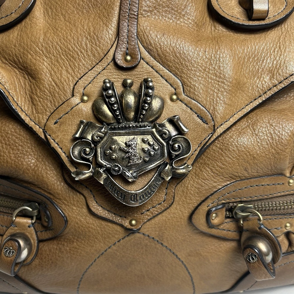 Vintage Juicy Couture Tan Brown Leather Shoulder Bag Y2K - Picture 9 of 16